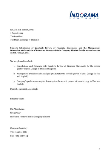 Thumbnail Indorama Ventures
 Quarterly Report 2021-q2