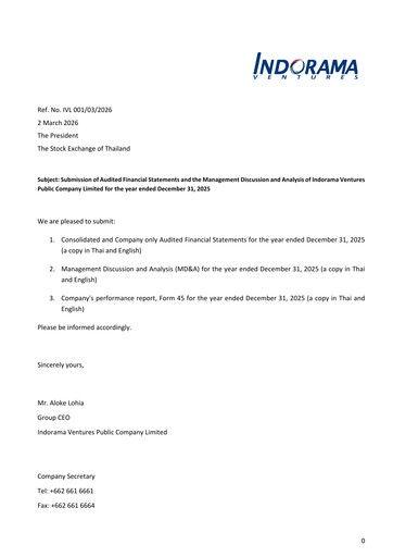 Miniature Indorama Ventures
 Rapport trimestriel 2025-q4