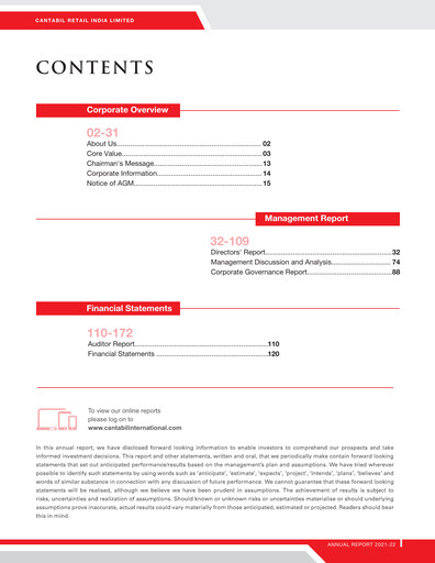 Thumbnail Cantabil Retail India
 Annual Report 2021-2022