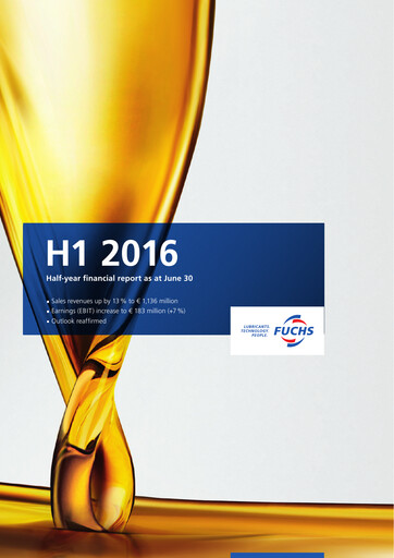 Thumbnail Fuchs Petrolub
 Financial Report 2016-h1