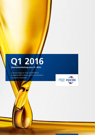 Miniature Fuchs Petrolub
 Rapport trimestriel 2016-q1