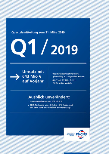 Miniature Fuchs Petrolub
 Rapport trimestriel 2019-q1