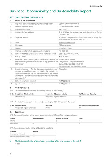 Thumbnail I.g. Petrochemicals
 ESG Report 2023-2024
