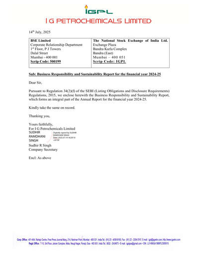 Thumbnail I.g. Petrochemicals
 ESG Report 2024-2025