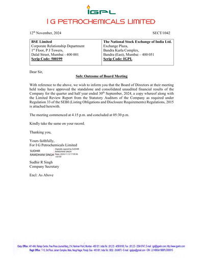 Vorschaubild I.g. Petrochemicals
 Quartalsbericht 2024-q2
