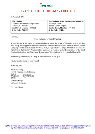 Vorschaubild I.g. Petrochemicals
 Quartalsbericht 2025-q1