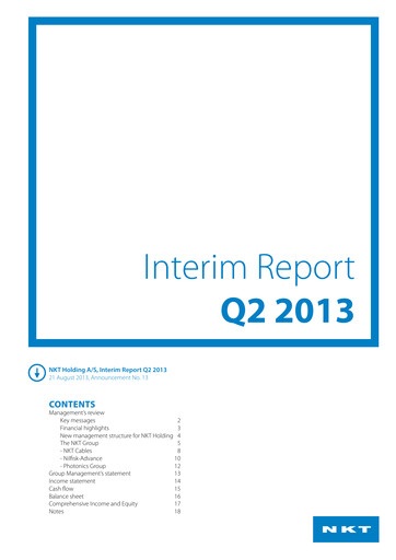 Thumbnail NKT A/S Quarterly Report 2013-q2