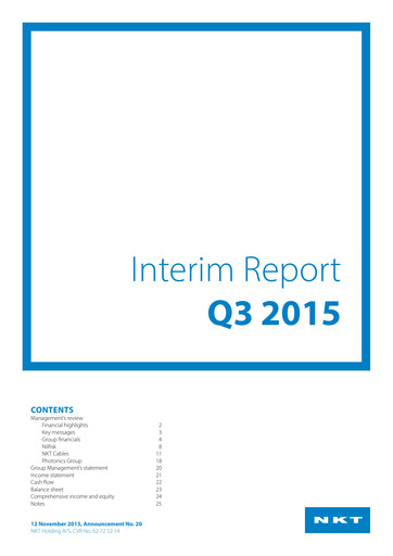 Thumbnail NKT A/S Quarterly Report 2015-q3