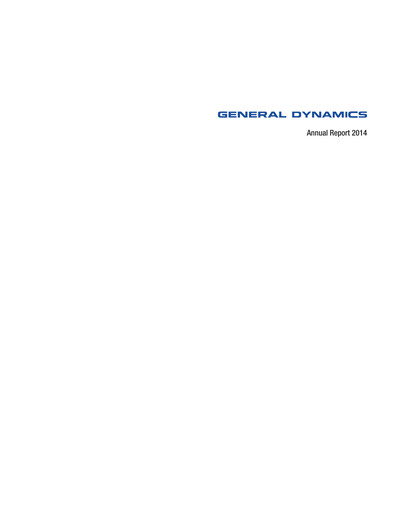 Thumbnail General Dynamics Annual Report 2014