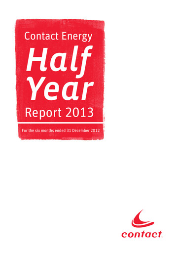 Thumbnail Contact Energy
 Half-year Report 2013-h1