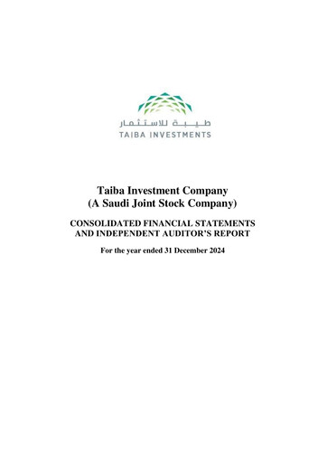 Miniature Taiba Investments Bilan financier 2024