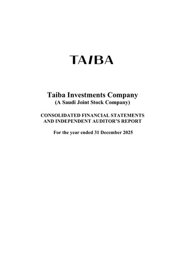 Miniature Taiba Investments Bilan financier 2025