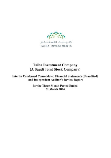 Miniature Taiba Investments Rapport trimestriel 2024-q1