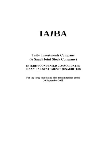 Miniature Taiba Investments Rapport trimestriel 2025-q3
