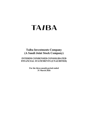 Miniature Taiba Investments Rapport trimestriel 2026-q1