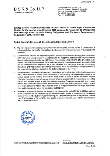 Thumbnail Orient Paper Mills
 Quarterly Report 2026-q1