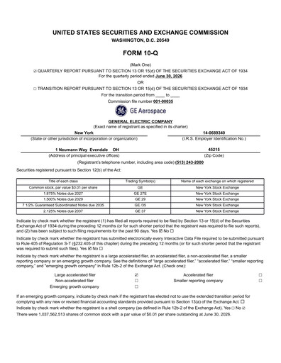 Thumbnail General Electric Quarterly Report 2026-q2