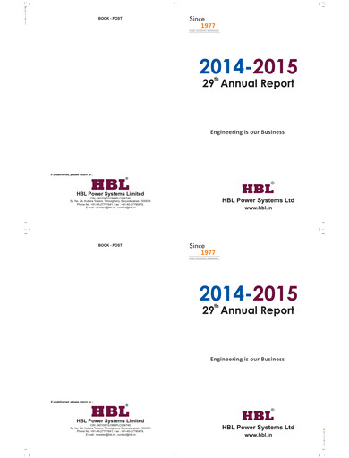 Thumbnail HBL Annual Report 2014-2015