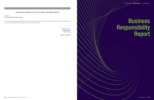 Thumbnail CG Power and Industrial Solutions ESG Report 2021-2022
