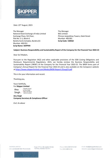 Thumbnail Skipper Limited
 ESG Report 2022-2023