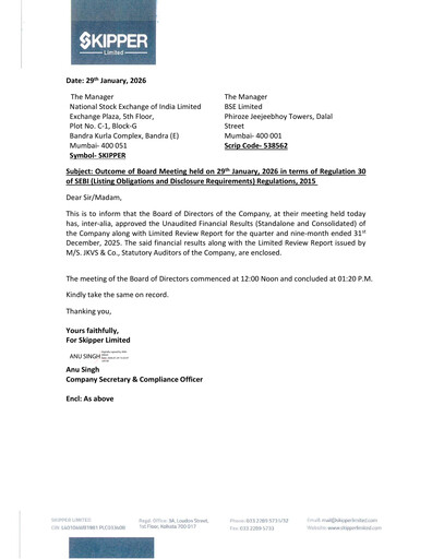 Thumbnail Skipper Limited
 Quarterly Report 2025-q3