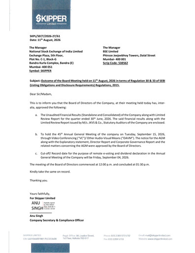 Thumbnail Skipper Limited
 Quarterly Report 2026-q1