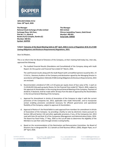 Thumbnail Skipper Limited
 Quarterly Report 2026-q4