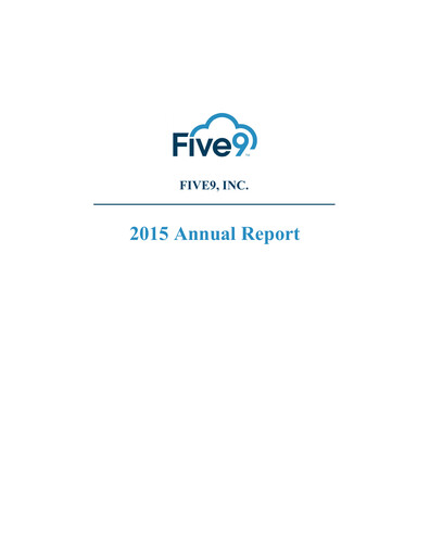 Miniature Five9 Rapport annuel 2015