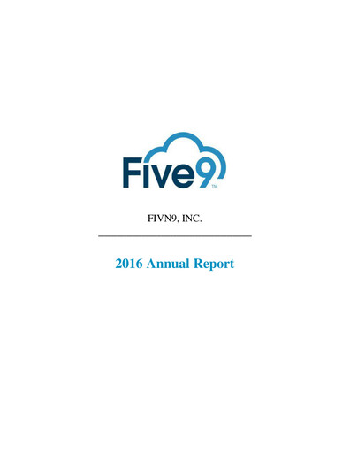 Miniature Five9 Rapport annuel 2016