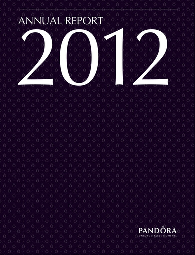Thumbnail Pandora Annual Report 2012