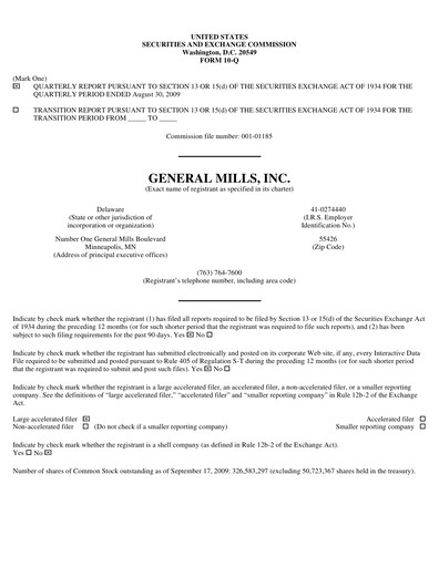 Vorschaubild General Mills Quartalsbericht 2010-q1