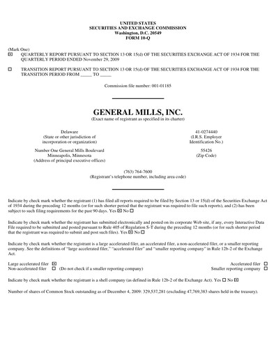 Vorschaubild General Mills Quartalsbericht 2010-q2
