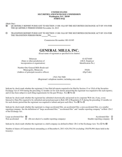 Vorschaubild General Mills Quartalsbericht 2014-q2