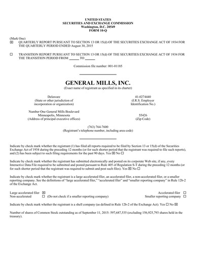 Vorschaubild General Mills Quartalsbericht 2016-q1