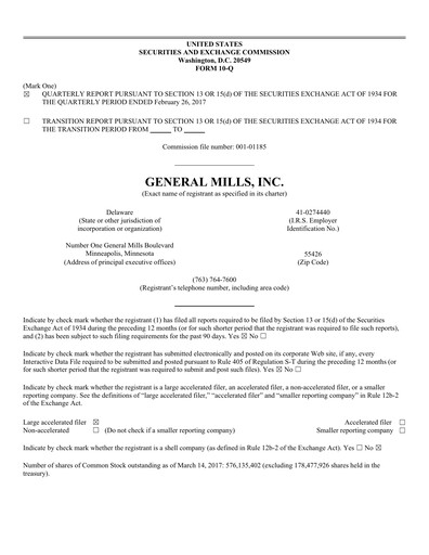 Vorschaubild General Mills Quartalsbericht 2017-q3