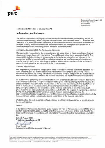Thumbnail Selvaag Bolig Financial Statement 2010