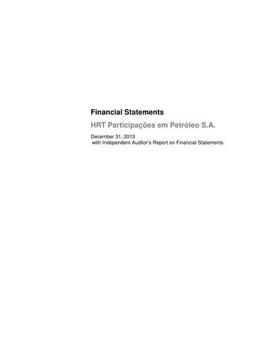 Thumbnail Prio SA (Petro Rio) Financial Statement 2013
