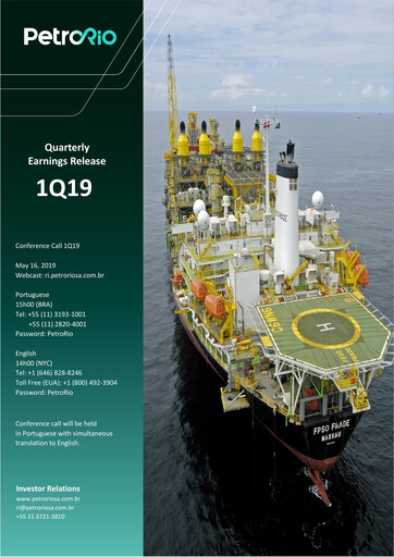Miniature Prio SA (Petro Rio) Rapport trimestriel 2019-q1