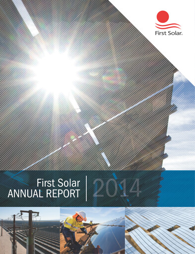 Thumbnail First Solar
 Annual Report 2014