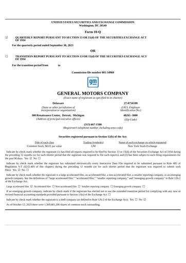 Thumbnail General Motors Quarterly Report 2023-q3