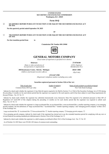 Thumbnail General Motors Quarterly Report 2025-q3