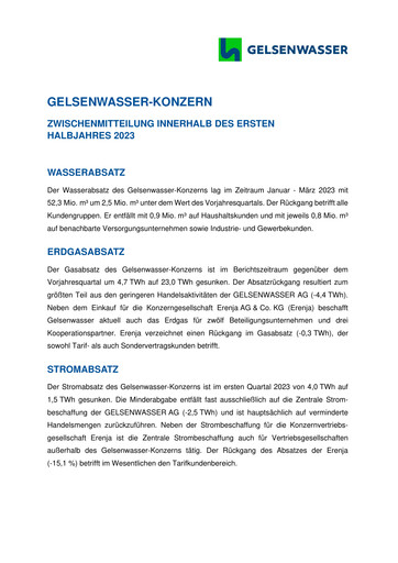 Thumbnail Gelsenwasser Quarterly Report 2023-q1