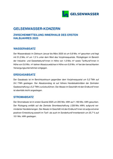 Thumbnail Gelsenwasser Quarterly Report 2025-q1