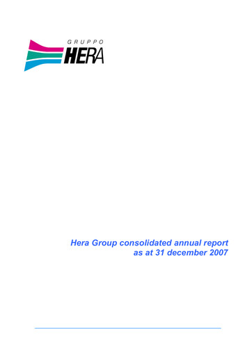 Thumbnail Hera Group Annual Report 2007