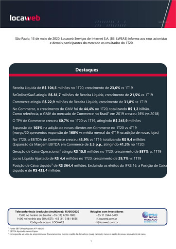 Thumbnail Locaweb Quarterly Report 2020-q1