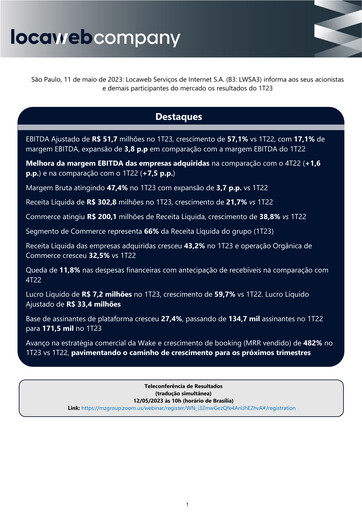 Thumbnail Locaweb Quarterly Report 2023-q1
