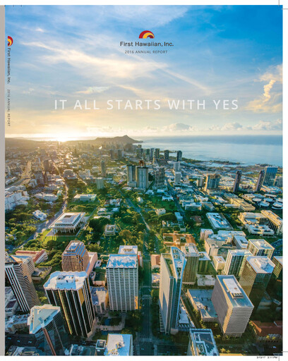 Thumbnail First Hawaiian Bank
 Annual Report 2016