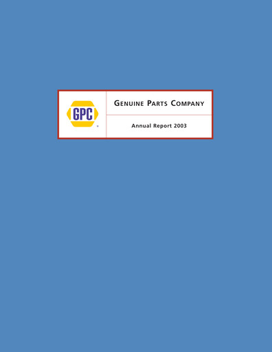 Thumbnail Genuine Parts Company
 Annual Report 2003