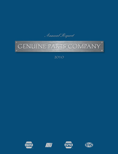 Thumbnail Genuine Parts Company
 Annual Report 2010