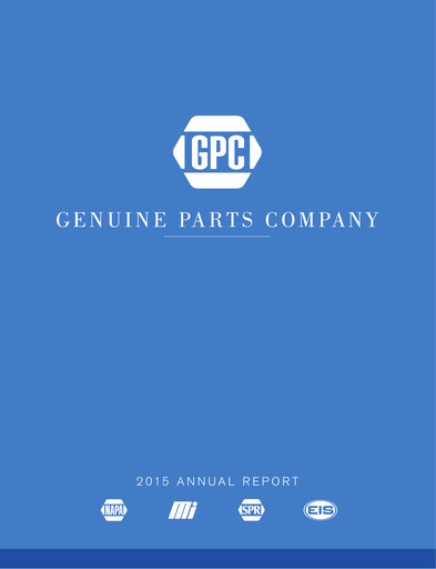 Thumbnail Genuine Parts Company
 Annual Report 2015